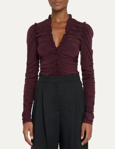 A.l.c Beckett Ruched V-neck Top In Purple
