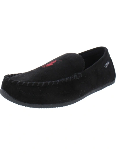 Polo Ralph Lauren Embroidered-logo Declan Slippers Men In Black