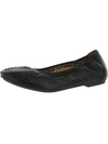 Vionic Alexa Womens Leather Slip On Ballet Flats In Black