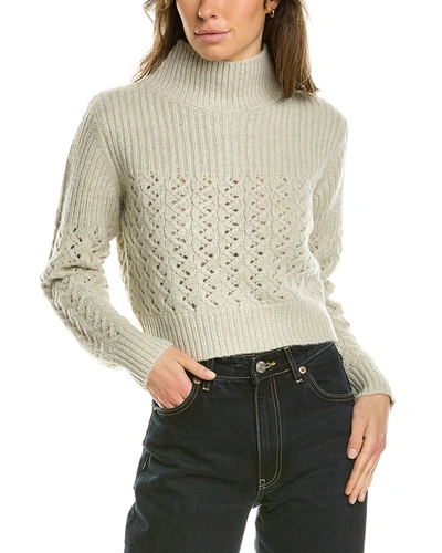 Rebecca Taylor Chainette Turtleneck Wool & Alpaca-blend Sweater In Brown