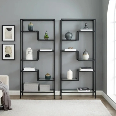 Crosley Sloane 2pc Etagere Set In Matte Black