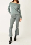 Free People In My Feelings Stretch Velveteen Crop Bootcut Jeans In Multi