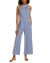 Jude Connally Isabelle Gingham Jumpsuit In Navy In Blue