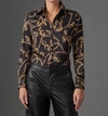 Gilner Farrar Maeve Blouse In Black Chain Print In Multi
