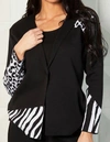 Angel Apparel Animal Print Blazer In Black/white In Multi