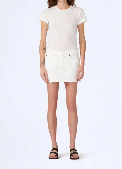 Slvrlake Micro Mini Cut Off Skirt In White