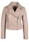 MAURITIUS JULENE LEATHER JACKET IN BEIGE