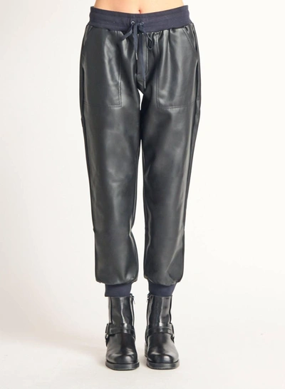 Dex Women's Faux Leather Pocket Jogger In Black