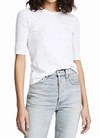 Goldie Elbow Sleeve Tee In White In White