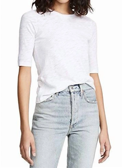 Goldie Elbow Sleeve Tee In White