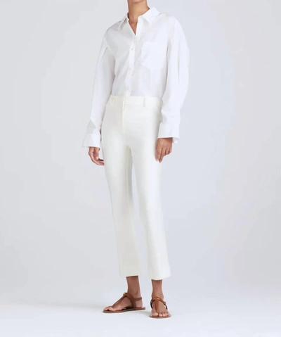Derek Lam 10 Crosby Stretch-cotton Cropped Flare Trousers In Soft White