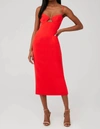 BARDOT VIENNA MIDI DRESS IN FIRE RED