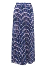 Altuzarra Sif Pleated Printed Crepe Maxi Skirt In Blue