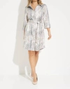 Joseph Ribkoff Snake Print Shirt Dress In Vanilla/tiger's Eye/black In Multi