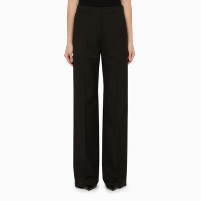 Valentino Straight-leg Wool Trousers In Black