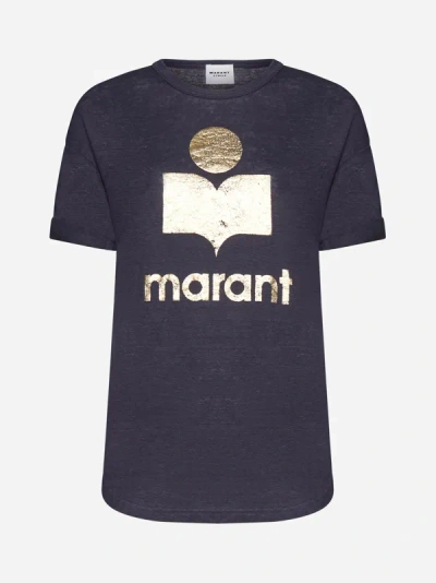 Marant Etoile T-shirt In Faded Night,gold
