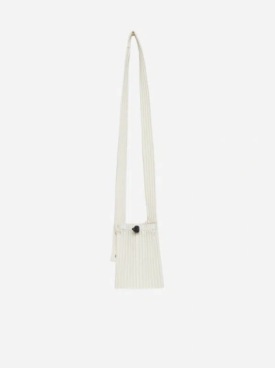Issey Miyake Pleated Fabric Mini Bag In Ivory