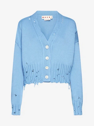 Marni Cardigan In Iris Blue