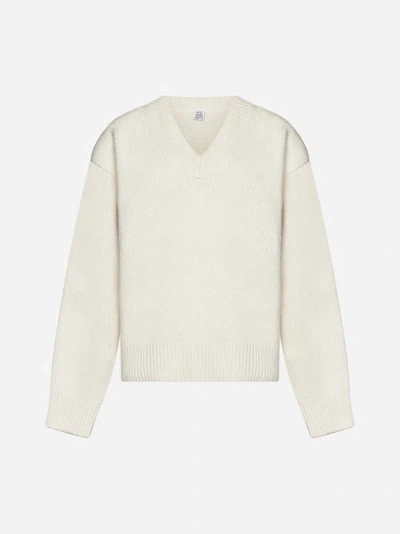 Totême Wool And Cashmere Jumper In Snow