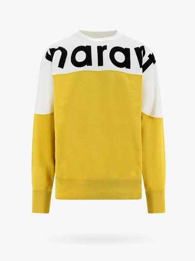 Isabel Marant Howley Logo Printed Crewneck Sweatshirt In Yellow