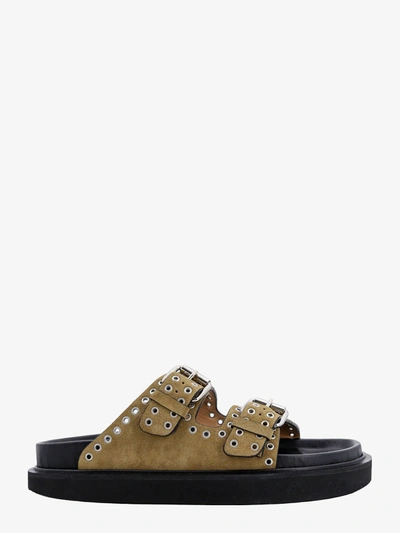 Isabel Marant Lennya Embellished Suede Sandals In Black