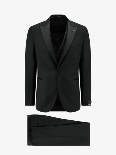 Tagliatore Single-breasted Virgin-wool Suit In Black
