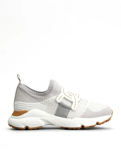 Tod's Mesh Panelled Slip-on Sneakers In Grey