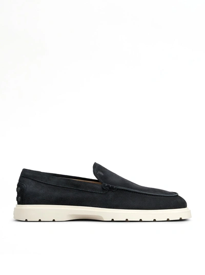 Tod's Leather Moccasin In Blue