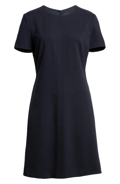 Hugo Boss Donalara Short Sleeve Mini Dress In Marine Blue