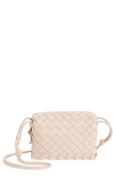 Bottega Veneta Mini Loop Camera Intrecciato Leather Crossbody Bag In Lotus/ Gold