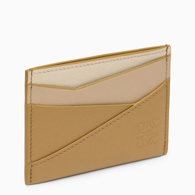 Loewe Puzzle Card Holder In Calfskin Leather In White