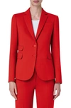 Akris Punto Crepe Single-breasted Blazer Jacket In Red