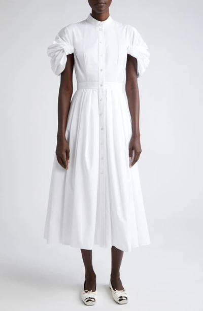 ALEXANDER MCQUEEN KNOTTED SLEEVE COTTON SHIRTDRESS