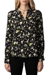 ZADIG & VOLTAIRE TWINA ROSE PRINT BUTTON-UP SHIRT