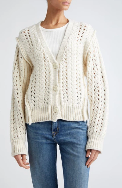 A.l.c Chandler Open-knit Cardigan In Off White