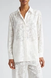 PUPPETS AND PUPPETS PUPPET FLORAL BURNOUT JACQUARD BUTTON-UP SHIRT