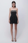 Jonathan Simkhai Arta Crystal-embellished Crepe Mini Dress In Black