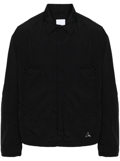 Roa Logo印花填充夹克式衬衫 In Black