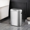Happimess Robo Kitchen 13.2-gallon Slim Oval Motion Sensor Touchless Trash Can With Touch Mode, Cotton White In Silver