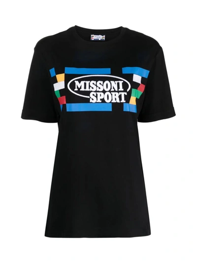 Missoni Logo Print T-shirt In Black