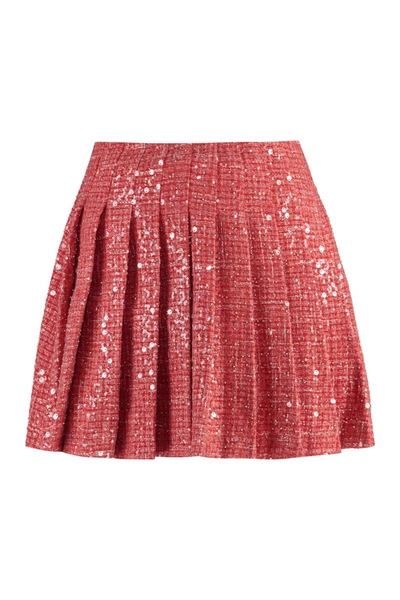 Self-portrait Pleated Skirt In Red
