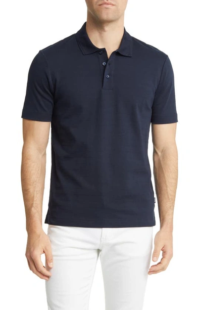 Hugo Boss Organic Cotton Polo Shirt In Blue