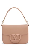 Valentino Garavani Loco' Leather Shoulder Bag In Rose Cannelle