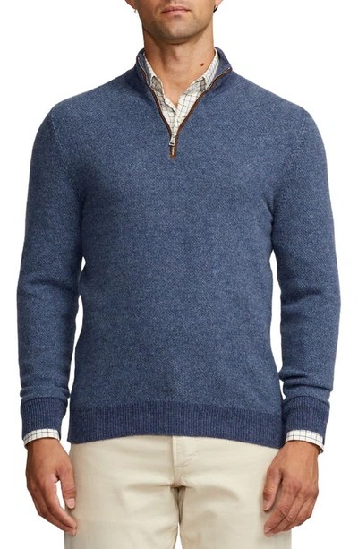 Ralph Lauren Purple Label Men's Cashmere Half-zip Long-sleeve Sweater In Supply Blue Multi