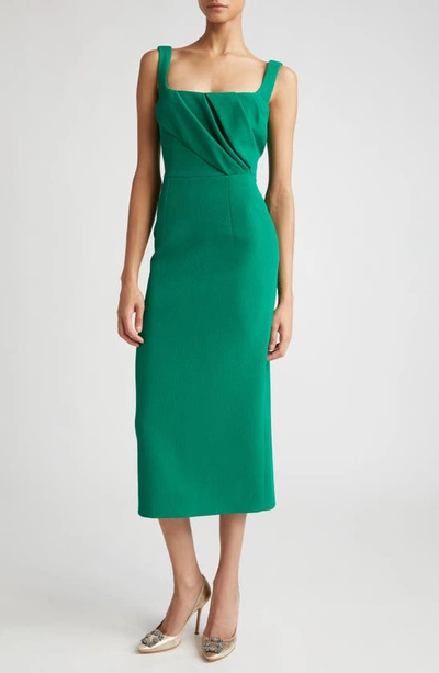 Emilia Wickstead Arina Gathered Midi Dress In Green