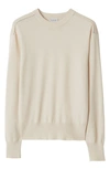 Burberry Grey Cashmere Crew-neck Sweater In Soap