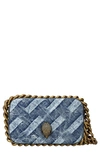 KURT GEIGER SMALL KENSINGTON DENIM CAMERA CROSSBODY BAG