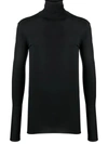 Sapio Slim-fit High-neck Long-sleeve T-shirt In Nero