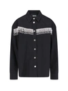 Rotate Birger Christensen Rotate Overshirt With Crystal Fringes In Black