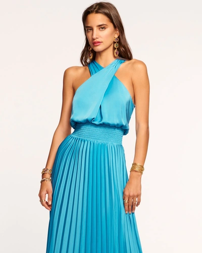 Ramy Brook Arina Halter Maxi Dress In Calypso Blue